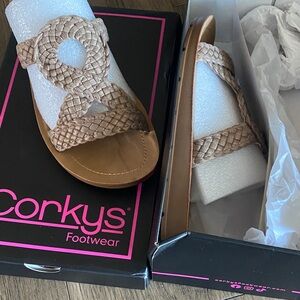 New in box Corkys All Tangled Up Women's Bronze Sandals size 8